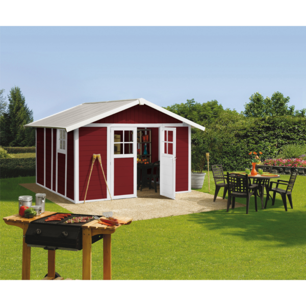 tuinhuisje - grosfillex - kunststof - Deco - PMMA - 11 m2 - rood